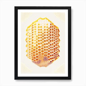 Honeycomb Background Vintage Art Print