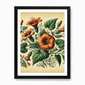 Orange Hibiscus Art Print