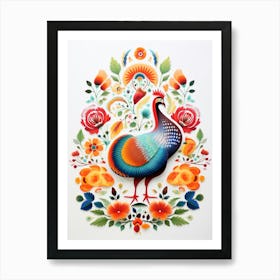 Scandinavian Bird Illustration Turkey 1 Art Print