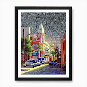 Brownsville, City Us  Pointillism Art Print