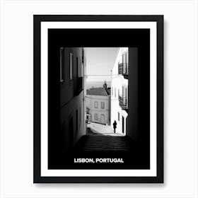 Poster Of Lisbon, Portugal, Mediterranean Black And White Photography Analogue 2 Art Print