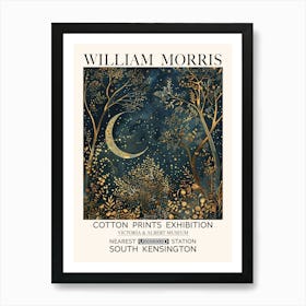 William Morris Filigree Moon Print Art Print