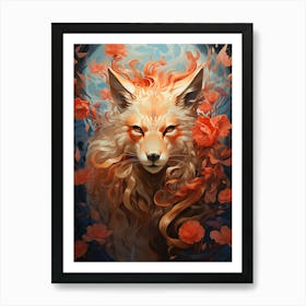 Fox Floral Art Print