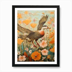 Duck 2 Detailed Bird Painting Art Print