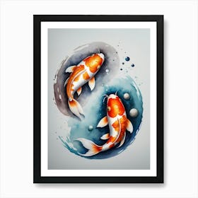 Koi Fish Yin Yang Painting (24) Art Print