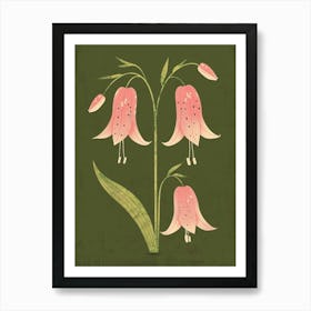 Pink And Green Bluebell 2 Art Print