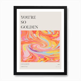 Harry Styles Retro Swirl Lyric Poster 2 Art Print