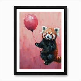 Cute Red Panda 5 With Balloon Art Print