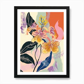 Colourful Flower Illustration Lantana 2 Art Print