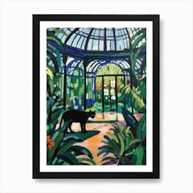 Painting Of A Cat In Royal Botanic Garden, Melbourne In The Style Of Matisse 02 Art Print