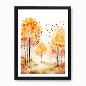 Cute Autumn Fall Scene 81 Art Print