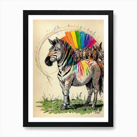 Rainbow Zebra Art Print