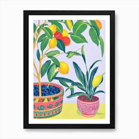 Dwarf Lemon Tree Eclectic Boho Art Print