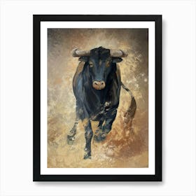 Black Bull Art Print