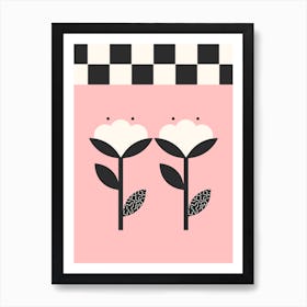 Retro Flowers Art Print