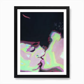 Neon Kiss Art Print
