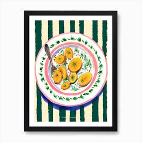 A Plate Of Plantain, Top View Food Illustration 3 Art Print