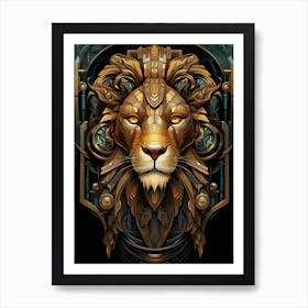 Lion Art Painting  Art Deco 2 Art Print