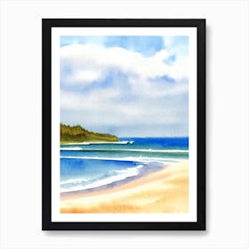 Ocean Grove Beach, New Jersey Watercolour Art Print