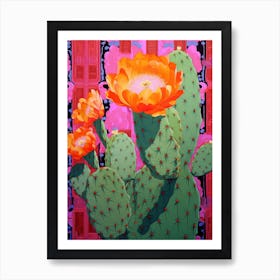 Mexican Style Cactus Illustration Opuntia Fragilis Cactus 3 Art Print