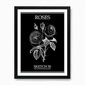 Roses Sketch 50 Poster Inverted Art Print