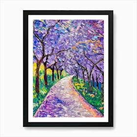 Jacaranda Blossoms Tree Oil Painting Art Print