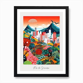 Poster Of Rio De Janeiro, Illustration In The Style Of Pop Art 4 Art Print