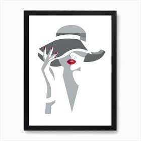 Woman In A Hat 3 Art Print