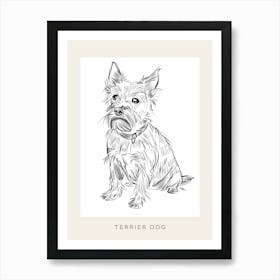 Terrier Line Sketch Minimalist 3 Poster Art Print