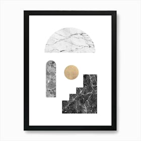 Geometric collage of textures 2 Art Print