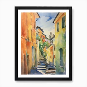 Brescia, Italy Watercolour Streets 4 Art Print