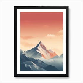 Mount Everest 4 Hiking Trail Landscape Art Print