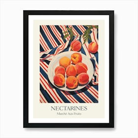 Marche Aux Fruits Nectarines Fruit Summer Illustration 2 Art Print