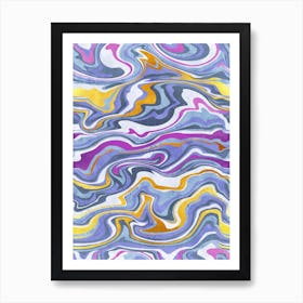 Rainbow gemstone slice // yellow gold purple and ultra violet Art Print