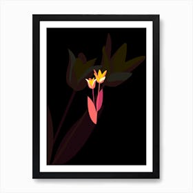 Tulips black background #wallart #printable Art Print