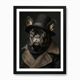 French Bulldog In Hat Art Print