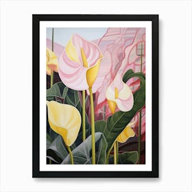 Flamingo Flower 4 Flower Painting Art Print