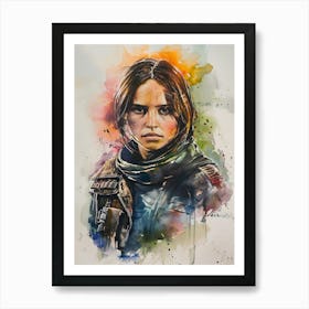 Jyn Erso From Star Wars Watercolor Art Print