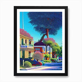 Sunnyvale, City Us  Pointillism Art Print