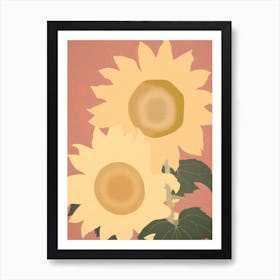 Sunflowers Flower Big Bold Illustration 3 Art Print