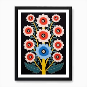 Flower Motif Painting Hollyhock 2 Art Print