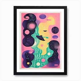 Abstract Landscape Risograph Style 27 Art Print