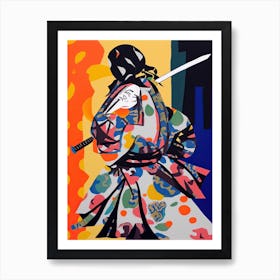 Samurai In Fauvist Matisse Japanese Style  5 Art Print