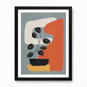 Modern Abstract Minimal Shapes Branches Art 1 Art Print