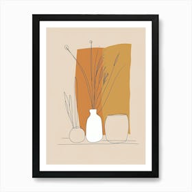 Marseille Botanical Garden Boho Line Art Art Print