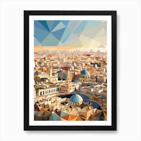 Valencia, Spain, Geometric Illustration 3 Art Print