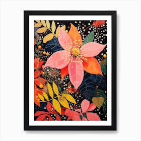 Surreal Florals Poinsettia 2 Flower Painting Art Print