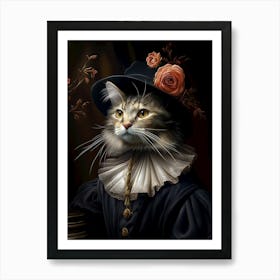 Regal Cat In A Hat D Art Print