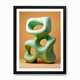 Green Marble Sculpture, Stones Art Art Print