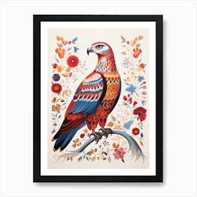 Scandinavian Bird Illustration Red Tailed Hawk 3 Art Print